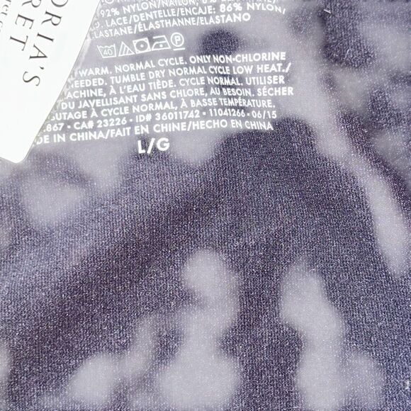 Victoria’s Secret Pink 2015 Sz L NWT Cheekini underwear panties, gray and floral - Picture 5 of 8